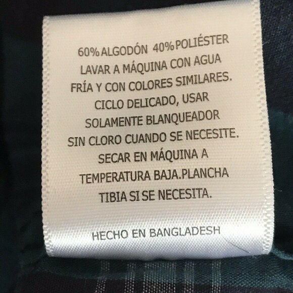 Vintage Levi's Blue Plaid Button Front LS Shirt Large Pocket Lightweight Logo - Picture 7 of 7